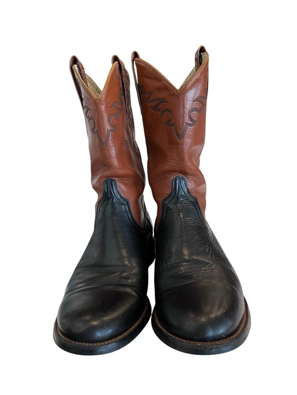 Ariat Western Boots Mens Sz 11D Handmade Black Brown Leather 3095.